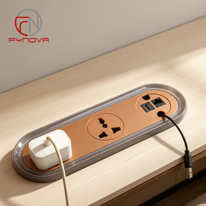 Regleta de Enchufes Multifuncional Empotrada con Orificio para Cable, Conector Eléctrico Universal con Puerto USB y RJ45 para Escritorio de Oficina - Product Image 1
