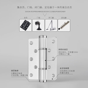 Charnière hydraulique Kaishengxi en alliage d'aluminium, silencieuse, à fermeture automatique, pour porte dissimulée, double tête, positionnement réglable - Product Image 4