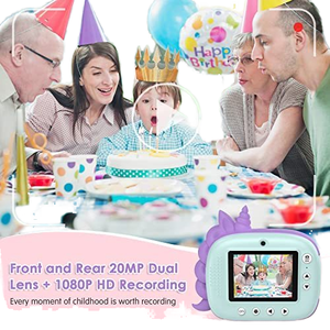 Appareil photo instantané pour enfants, appareil photo numérique instantané, appareil photo selfie, cadeau amusant pour filles et garçons avec carte TF, impression thermique, caméra pour enfants - Product Image 2