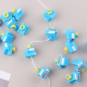 3D nuova perla fai da te ciuccio braccialetto a catena cartone animato libro da caffè Silicone perline focale per la creazione di gioielli - Product Image 4