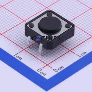 TC-1103-B-A Tactile Switch Through hole Component THT-4P,12x12mm Switch Single Pole Single Throw Round Button 1.6N Through Hole - Product Image 1
