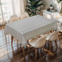 Nappe imprimée effet dentelle RNPT, style bohème, motif rectangulaire, en PVC, pour repas décontractés et décoration intérieure