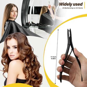 Pinzas para Extensiones de Cabello Liso Obexa, Acero Inoxidable Negro con Tratamiento Antioxidante para Extensiones de Microlink, Uso Comercial - Product Image 4