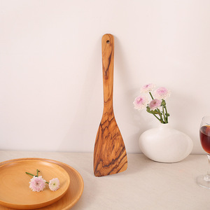 Modern <strong>Olive</strong> Wood 3-Piece Kitchen Spoon Set Dishwasher Safe Eco-Friendly Wine <strong>Cookware</strong> for Party Use QINGZHU Brand - Product Image 3