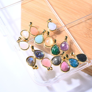 Collar con colgante de piedras preciosas de PJ-C070, colgante de gota de lágrima, colgante de piedra natural, joyería - Product Image 3