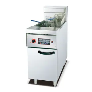 Commercial Stainless Steel Freestanding Single Tank Double Basket Electric Deep Fish Potato Chips Fryer With Timer