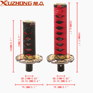 Poignée de levier de vitesses Xuzhong Samurai pour transmission automatique, noir et rouge, ergonomique, en alliage d'aluminium, bois et tissu - Product Image 3