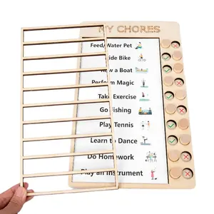 Memory Organizer Chore Chart for Multiple Kids Portable Chore Chart Memo Wood Board