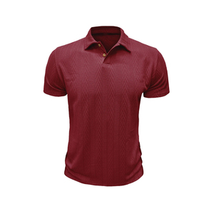 Camisa Polo de Hombre, Tejido de Tela, Manga Corta, Color Sólido, Corte Regular, Cuello con Botones, Estilo Casual y Elegante para Uso Diario - Product Image 1