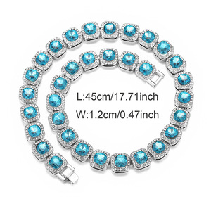 Cadena Cubana <span class=keywords><strong>Azul</strong></span> Lago NL2068, Collar <span class=keywords><strong>de</strong></span> Cadena Cubana <span class=keywords><strong>Azul</strong></span> Lago para Mujeres y Hombres, Recién Llegado, Moda <span class=keywords><strong>Azul</strong></span> <span class=keywords><strong>de</strong></span> 12 mm - Product Image 4