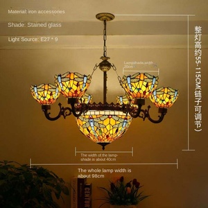 Nuevo estilo pastoral Mediterráneo creativo Tiffany luces iluminación para el hogar candelabros modernos techo lámparas de araña de lujo - Product Image 6