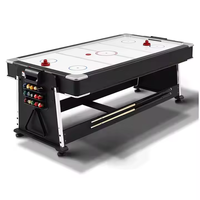 Table de billard multifonction 4-en-1 rotative de 7 pieds, installation facile, avec fonctions de tennis de table, hockey sur air et table à manger, plateau rabattable, à vendre