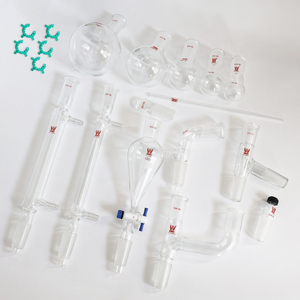 Équipement de laboratoire CS Labglass, kit d'appareils de distillation en verre borosilicate à paroi épaisse pour la chimie organique, 14 pièces, avec boîte - Product Image 3