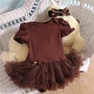 Robe Veli marron à manches courtes <span class=keywords><strong>pour</strong></span> bébé fille, boutique en ligne Alibaba - Product Image 1