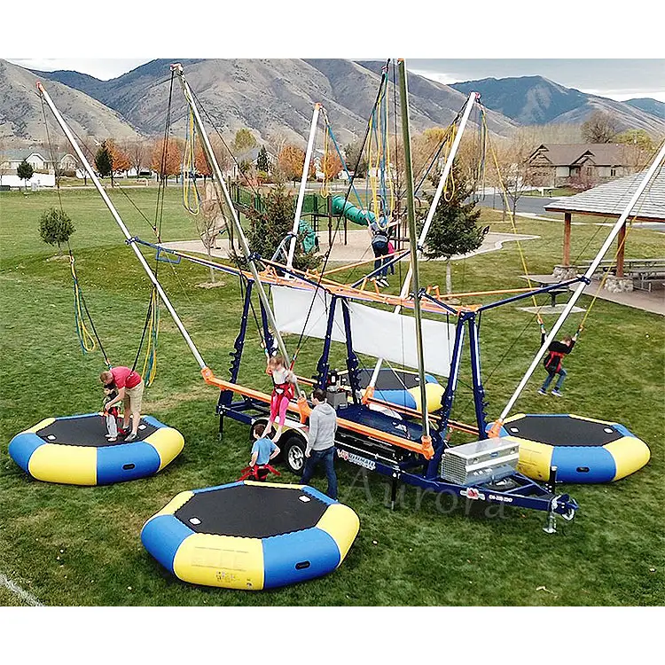 Hot sale Inflatable Jumping amusement outdoor 4 persons sport game inflatable bungee trampoline