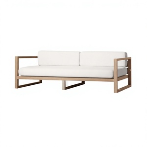 Sofá Seccional de Madera de Teca Sólida de Grado A, de Lujo Moderno, Estilo Minimalista de Mediados de Siglo, para Jardín, Villa, Resort, Hotel - Product Image 2