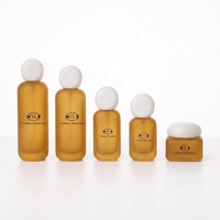 Ensemble d'emballages vides en verre dépoli pour cosmétiques : flacons pompe et vaporisateurs de 30ml, 50ml, 100ml, 120ml pour toner, lotion et crème visage
