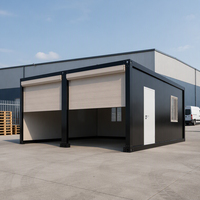 Garage préfabriqué sur mesure avec portes à double volet roulant, bâtiment de stockage de voitures modulaire en acier portable