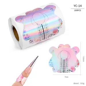 100 Stück French Acryl UV Gel Tipps Extension Sticker Builder Form Papier Nagel form