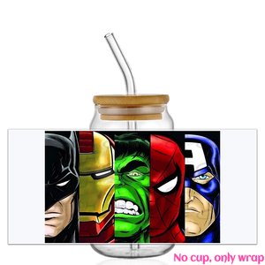 Gran oferta película famosa impermeable y a prueba de arañazos UV DTF Cup Wrap Transfers 16oz Glass Can Custom UV DTF Cup Wrap Transfers - Product Image 3