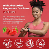 Biocaro Gouttes de magnésium liquide avec glycinate de magnésium, vitamine B6, bromélaïne pour un sommeil profond, une relaxation de l'humeur et des muscles