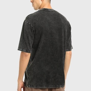T-shirt décontracté d'été pour homme à manches courtes, coupe oversize, avec logo personnalisé, effet délavé, en tissu polyester/coton de haute qualité - Product Image 4