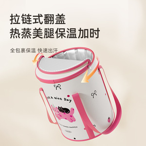 Folding Foot Bath Bucket 39Cm Height Deep Leg Soak Portable Home Use With Lid - Product Image 4