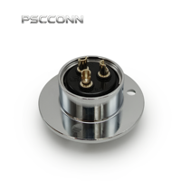 Connecteur circulaire d'aviation PSCCONN série GX GX16, 2, 3, 4, 5, 6, 7, 8, 9, 10 broches, avec bride à 3 trous, prise d'alimentation industrielle