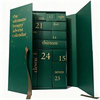 Boîte de calendrier de l'Avent de Noël, design personnalisé pour l'emballage de chocolats, boîte vide festive, matériau en carton durable, gaufrage