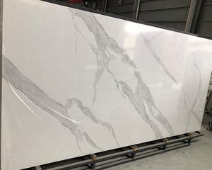 แผ่นควอตซ์สีขาวสไตล์อิตาลีสำหรับเคาน์เตอร์ครัวโต๊ะเครื่องแป้งกระเบื้องควอทซ์สีขาวขนาด3200x1600x20มม. - Product Image 3