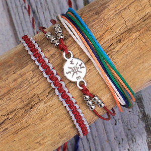 Summer Beach <span class=keywords><strong>Pura</strong></span> <span class=keywords><strong>Vida</strong></span> Style String Bracelet Réglable Empilable Waterproof Sea Turtle Charm Wax Cord Bracelets Set - Product Image 3