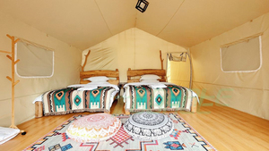 Tienda de lona de lujo Four Seasons Resort para acampar al aire libre Safari Casa Hotel Estructura de poste de metal tienda impermeable - Product Image 2