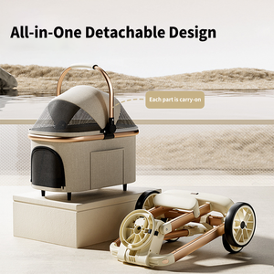 चार पहिया पर्यावरण के अनुकूल हल्के फैशन फोल्डेबल अलग-अलग ओक्सफोर्ड कपड़े एब्स विमानन एल्यूमीनियम फ्रेम कुत्ते पालतू कार्ट 15 किलो - Product Image 2