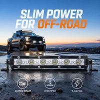 Barre lumineuse Super fine à une rangée, 6 pouces, 18w, faisceau blanc ambre, barre lumineuse led pour camions, tout-terrain