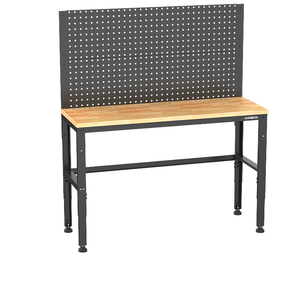 Adjustable Heavy-Duty Steel Storage Cabinet With 52-Inch Height Metal Hanging <b>Plate</b> Wooden Workbench <b>Surface</b> 20WB5218WB Customiz - Product Image 1