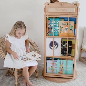 Estantería y Organizador Multifuncional para Niños, Librería Giratoria Compatible con Cajas de Almacenamiento - Product Image 5