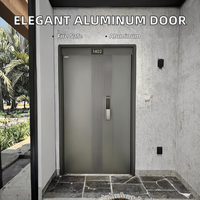 Porte d'entrée élégante en fonte d'aluminium à faible entretien avec verre décoratif, idéale pour les fermes et supermarchés, prévention des incendies, garantie 5 ans