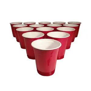 Groothandel Op Maat Gemaakt Logo Herbruikbaar 16Oz Plastic Wegwerp Pp Bekers Custom Bier Pong Cup