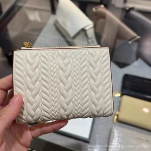 2024 nueva cartera corta de cuero suave con cremallera y monedero con patrón de cáñamo - Product Image 3