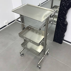 Chariot de Salon Pliant Multifonctionnel en Acrylique à 4 Roues pour Salon de Beauté Moderne et Salon de Coiffure Mobile, Idéal pour le Nail Art - Product Image 2