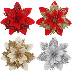 Flores Navideñas Artificiales Guanyi, Decoraciones de Flor de Pascua Brillantes de Colores Mezclados para Decoración de Fiestas, Hogar y Bodas - Product Image 4