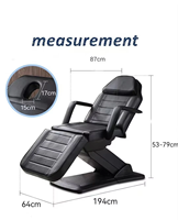 Lit facial électrique-Table de massage réglable avec ascenseur de jambe et dossier, conception ergonomique pour le traitement de beauté de salon de spa