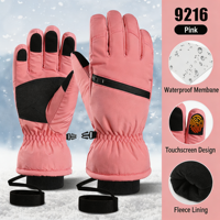 Gants chauds d'hiver pour écran tactile, imperméables et coupe-vent, gants de randonnée d'hiver pour hommes et femmes à cinq doigts