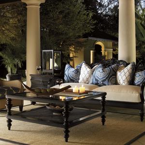 Table basse de salon moderne de luxe en bois foncé avec étagère en osier tressé, structure en bouleau, plateau en verre, durable, pour appartement - Product Image 6