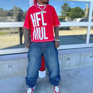 T-shirt personnalisé 100 % coton avec patch brodé, coupe oversize, manches raglan contrastées, coupe carrée courte, col ras du cou unisexe, vierge à imprimer pour homme - Product Image 4