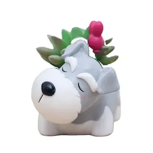 Nordic 3D carino vasi da fiori all'ingrosso Mini resina Schnauzer coniglietto canguro pecora giraffa riccio Corgi succulente fioriera vasi