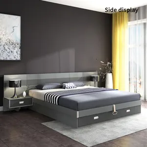具有成本效益的流行的现代家具存储双人床木质密度板的床，价格为酒店