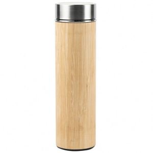 แก้วกาแฟสแตนเลสสองชั้นแบบกำหนดเองขายส่ง แก้วทรงตรงทำจากไม้ไผ่รักษ์โลก - Product Image 4