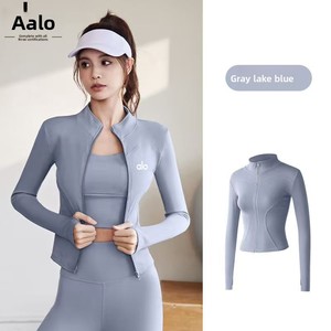 Chaqueta de Yoga A1O de Estilo Europeo Americano con Cierre y Bordes Reforzados, de Secado Rápido y Ajustada, para Mujer, Ideal para Correr - Product Image 3