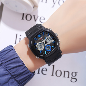 Skmei Digital Sports Watch 3-Time Display Water Resistant 50M TPU Strap Unisex Electronic Watch - Product Image 2